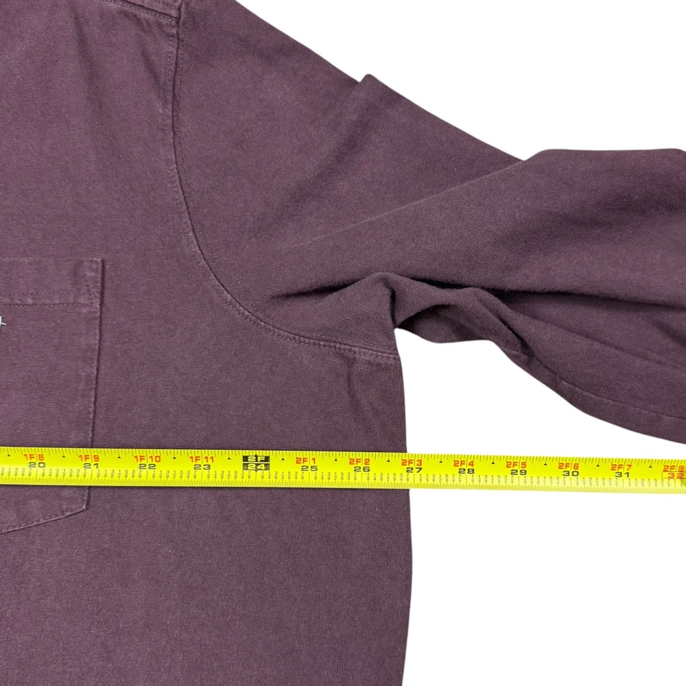 Carhartt 1032434 Maroon Cotton Long Sleeve Pocket Shirt Women's 3X FLAW - Picture 7 of 9